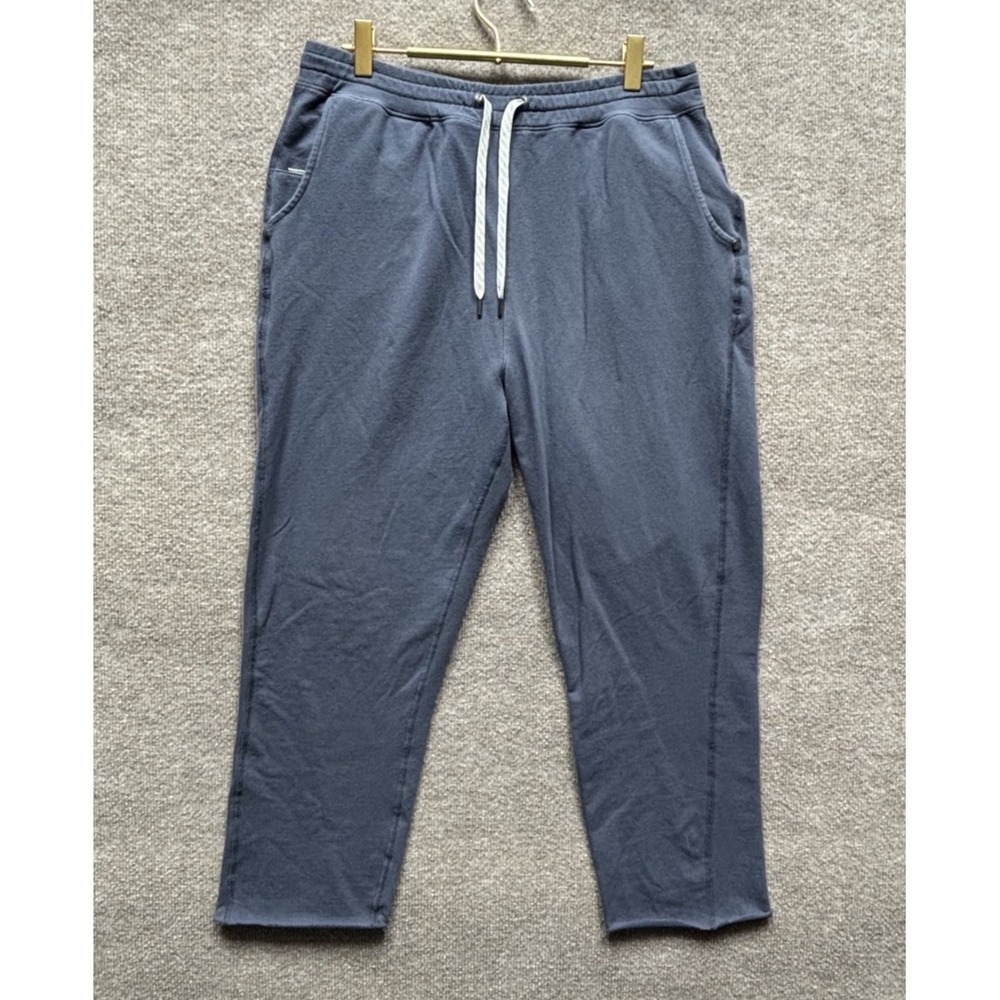 Vuori Pants Women Large Gray Laguna Lounge 2.0 Cut Hem Raw Roll Athleisure 24.5"